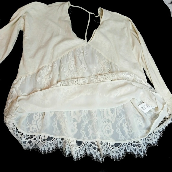 Taylor & Sage Lace Ivory Blouse sz Lg - Picture 4 of 8